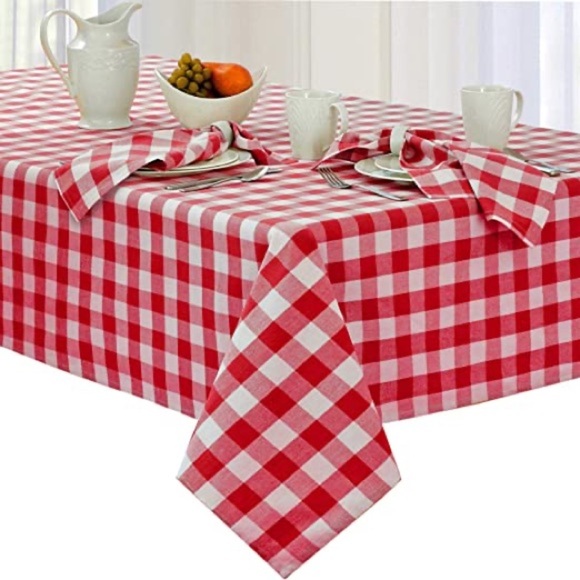Red Buffalo Check Cotton Tablecloth 60x84” - Picture 1 of 6